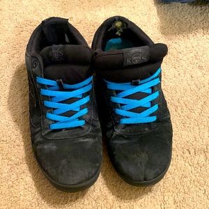 Black and blue shoes